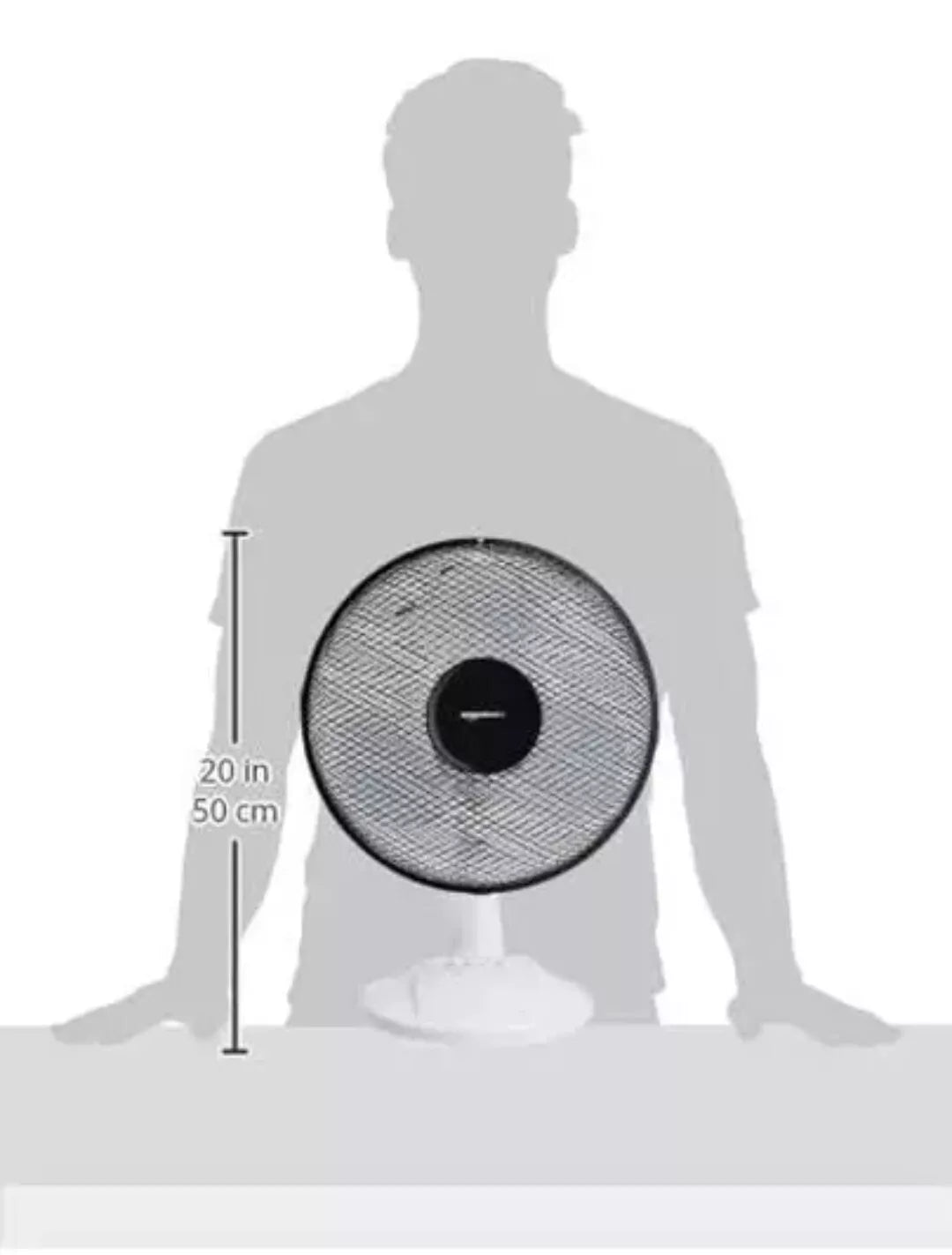 Amazon Basics 3-Speed Oscillating 20 inch Table Desk Fan with Tiltable Head, 40
